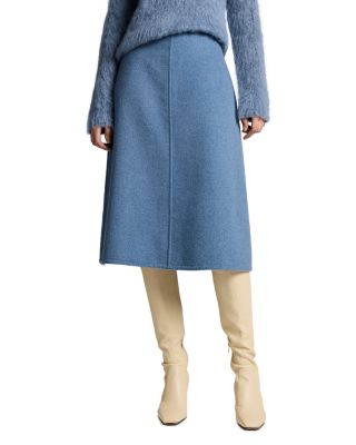 Splitable A Line Midi Skirt