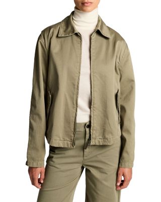 Washed Cotton Zip Front Jacket