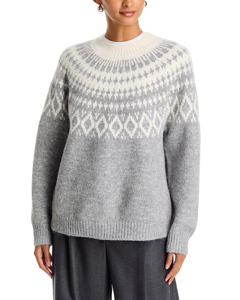 Aqua Hasana Fair Isle Crewneck Sweater - Exclusive
