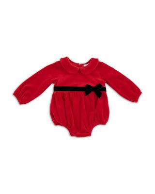 Girls' Velour Bubble Romper with Peter Pan Collar - Baby