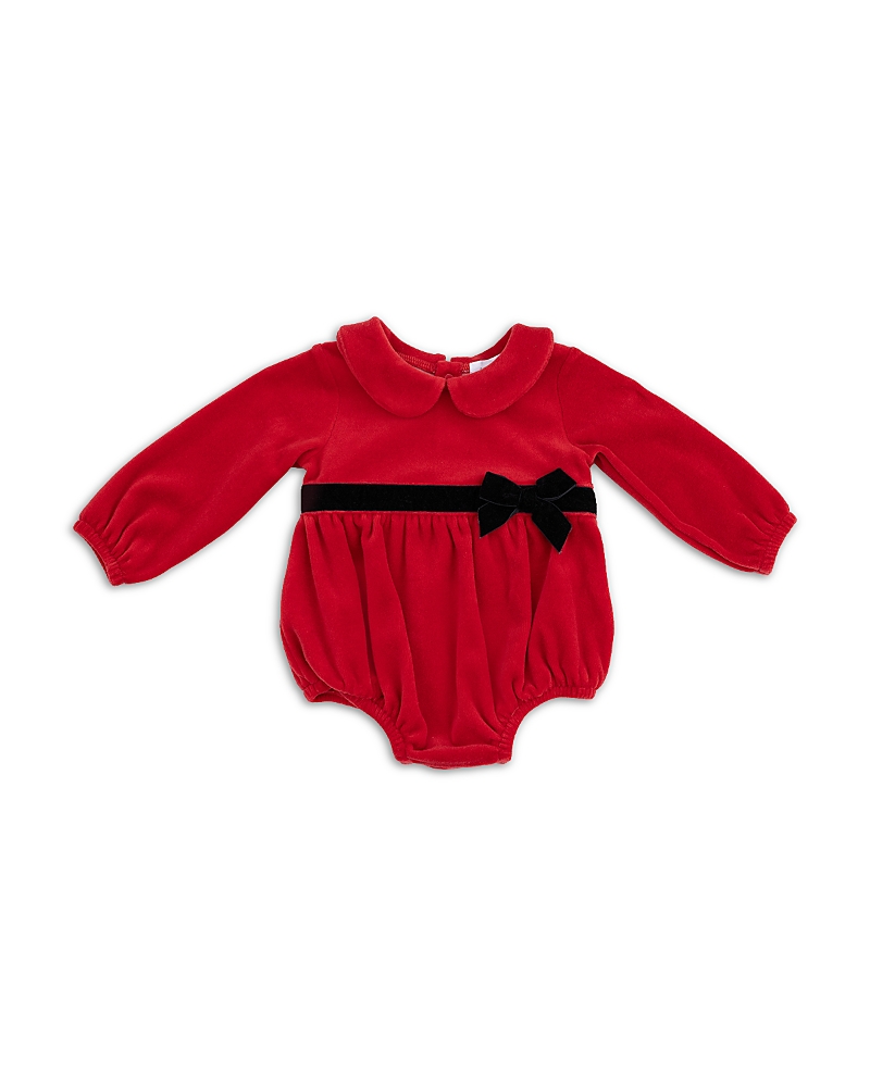 Angel Dear Girls' Velour Bubble Romper with Peter Pan Collar - Baby