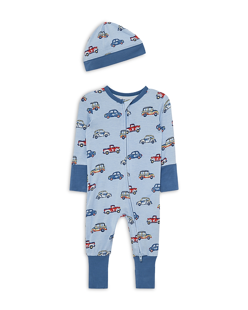 Little Me Boys' Colorful Cars Coverall and Hat - Baby