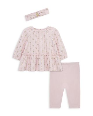 Girls' Metallic Bows Tunic, Headband & Leggings Set - Baby