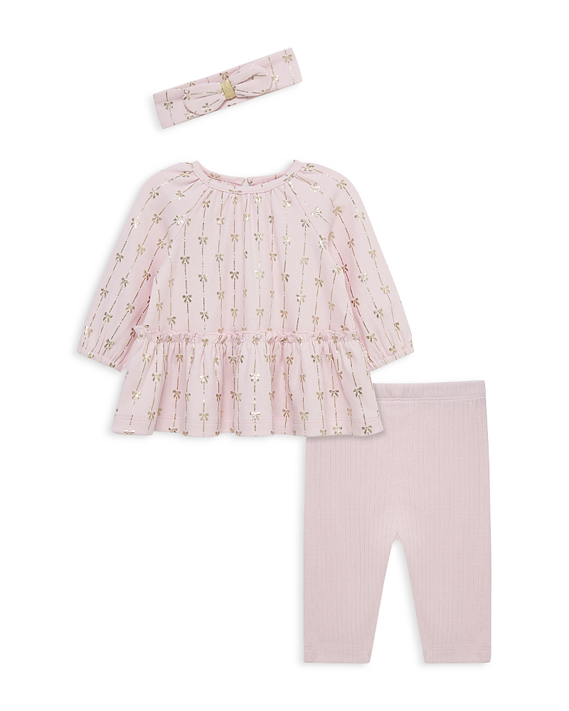 Little Me Girls' Metallic Bows Tunic, Headband & Leggings Set - Baby