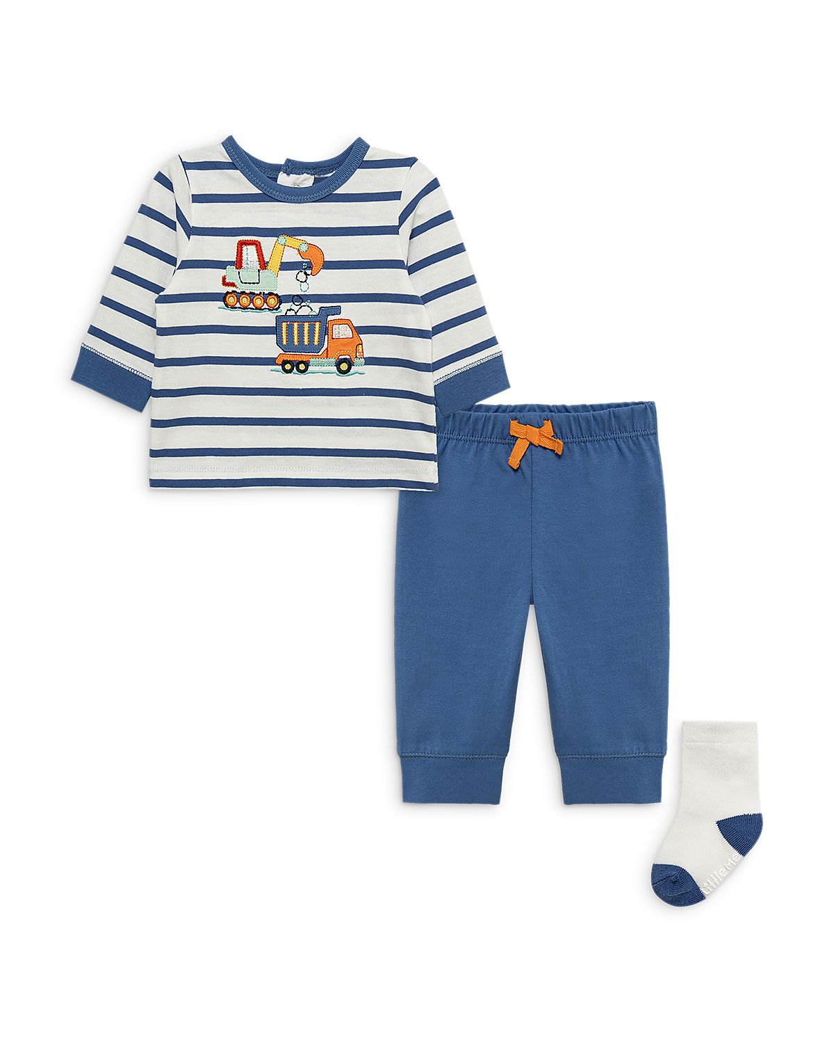 Little Me Boys' Trucks Striped Top, Jogger Pants & Socks Set - Baby