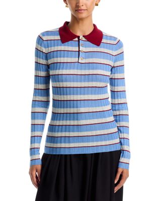 Joni Silk and Cashmere Knit Polo Top