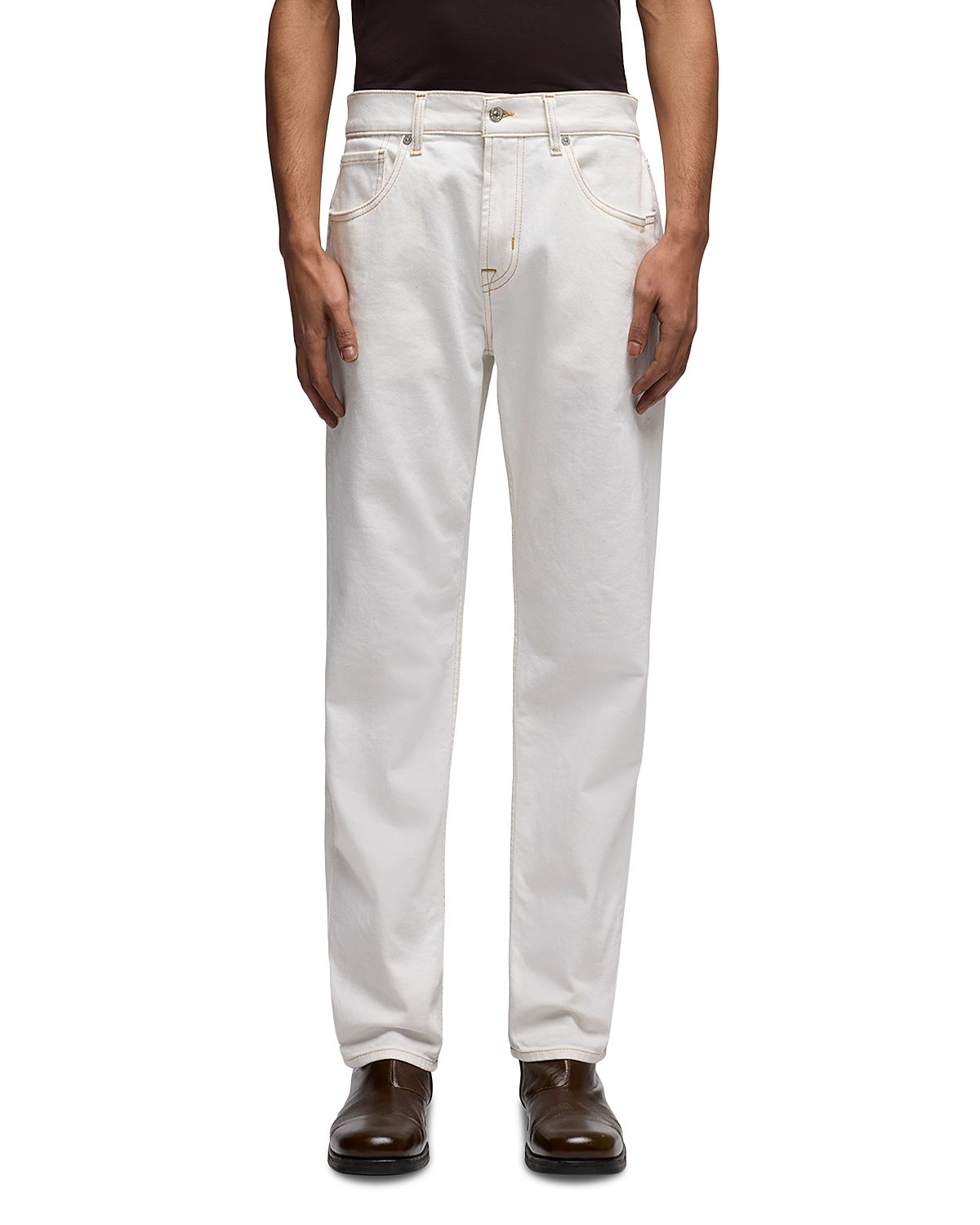 7 For All Mankind Straight Fit Cotton Blend Jeans