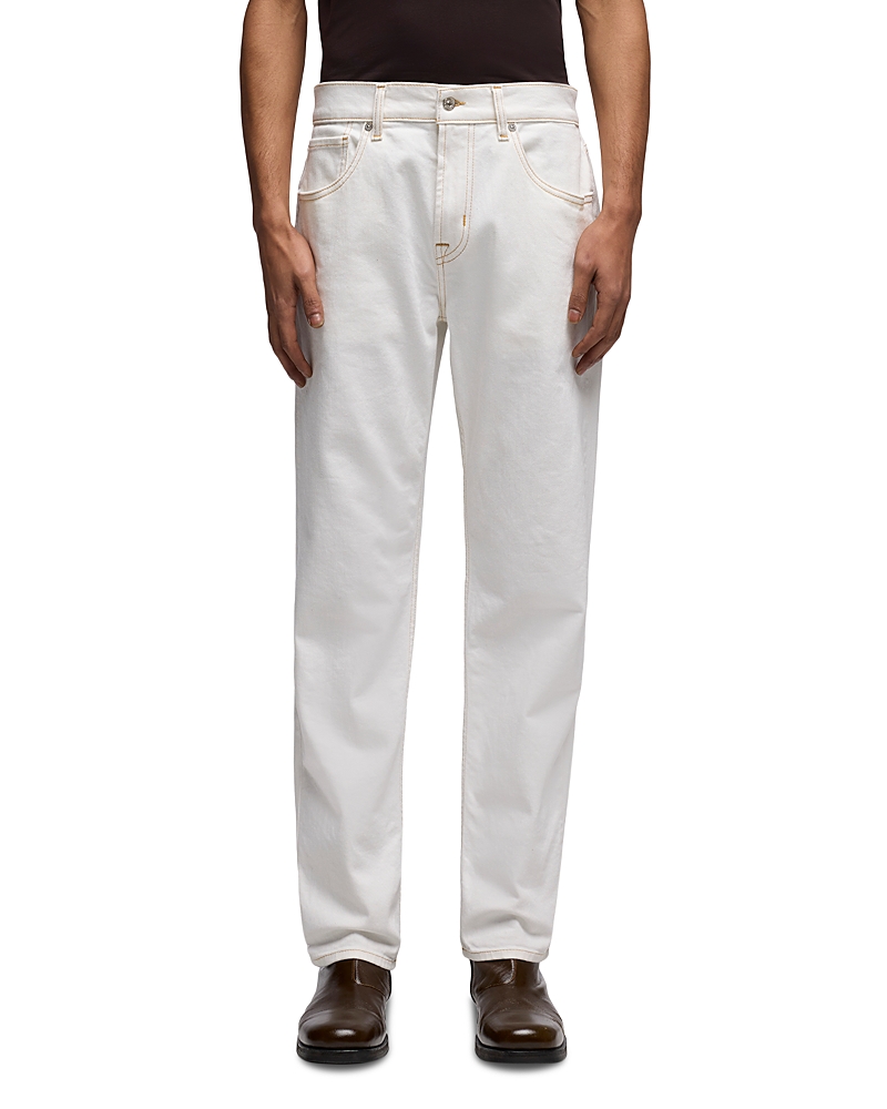 7 For All Mankind Straight Fit Cotton Blend Jeans in Cotton