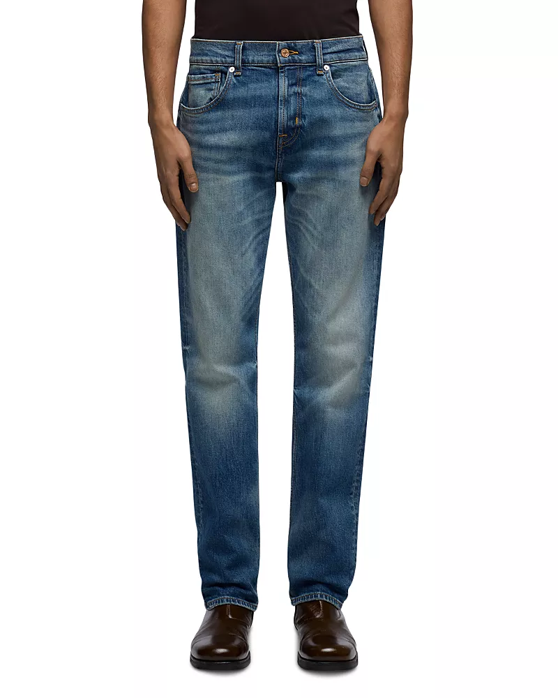 7 For All Mankind Straight Fit Cotton Blend Jeans in Range