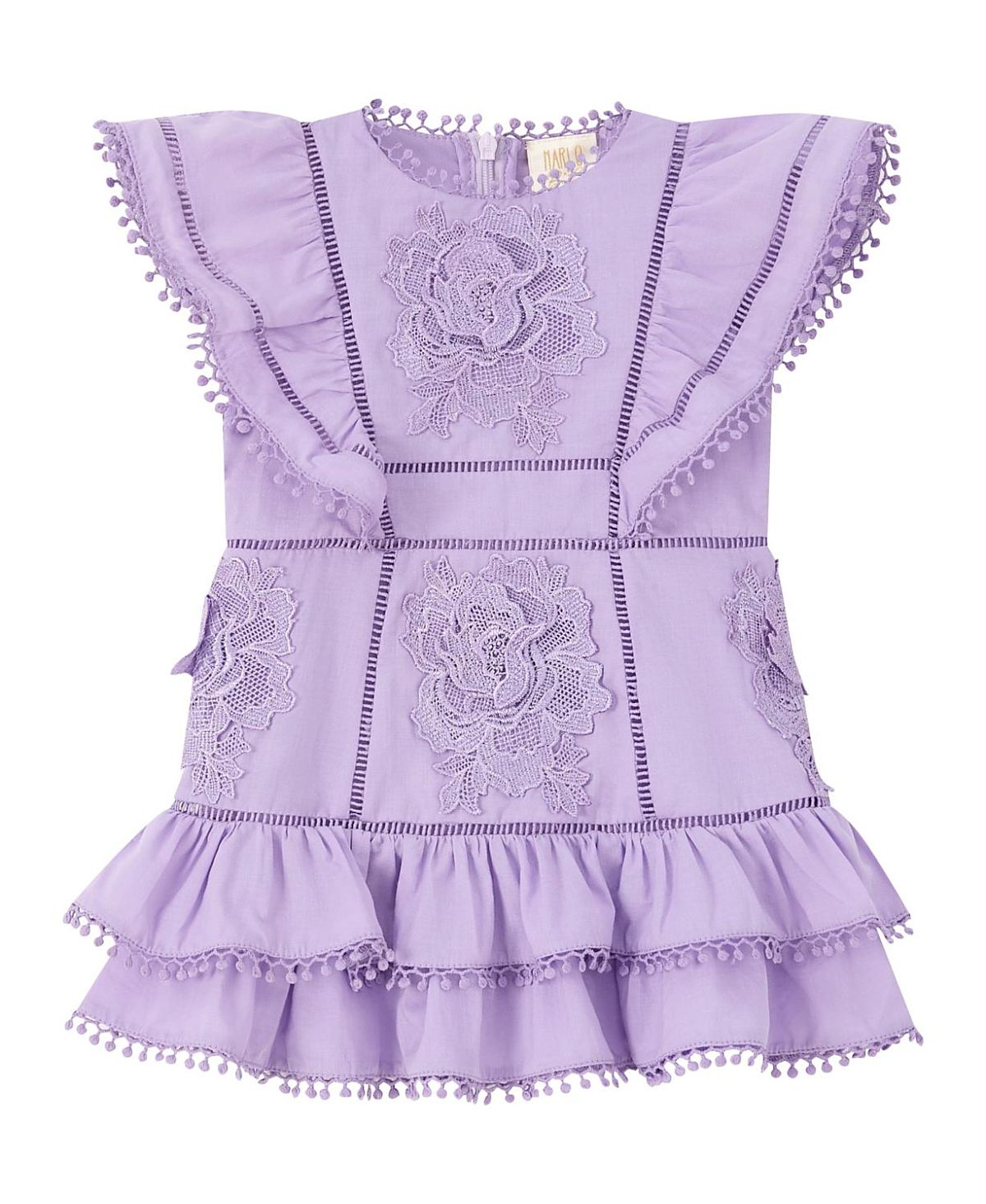 Marlo Kids Girls' Carolyn Frill Cotton Mini Dress - Baby