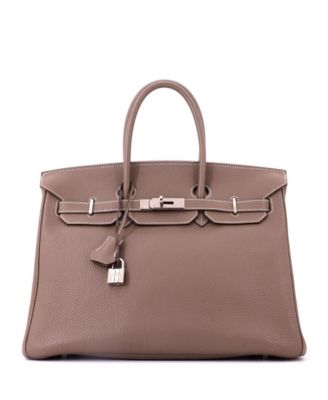 Birkin 35 Handbag Grey Togo with Palladium Hardware