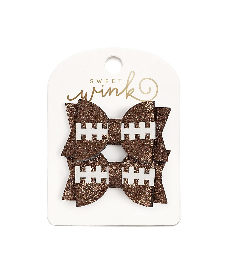 Sweet Wink Girls' Game Day Glitter Bow Clip Set - Little Kid, Big Kid