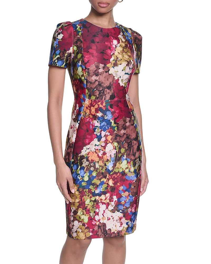 Karl Lagerfeld Paris Printed Puff Sleeve Sheath Dress