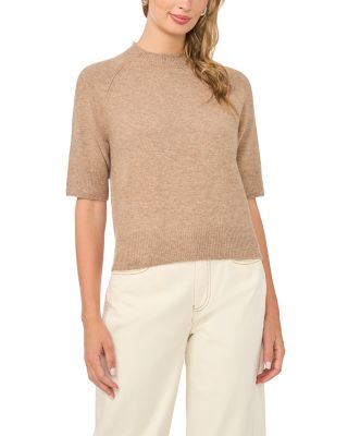 Short Sleeve Raglan Mock Neck Sweater