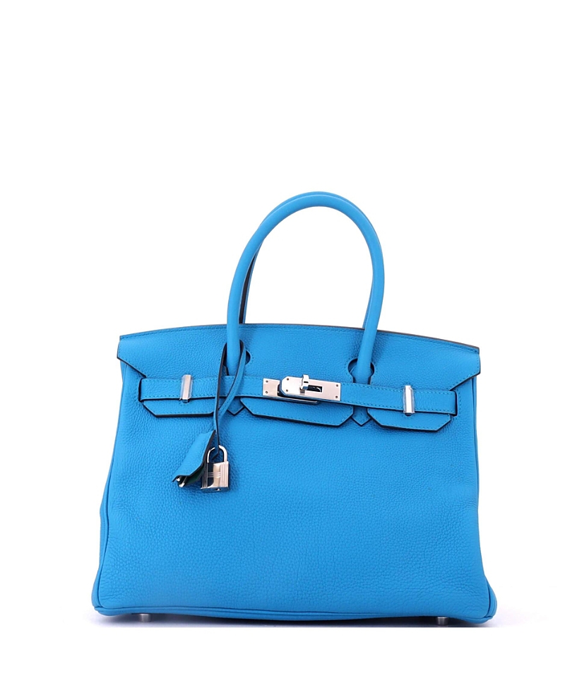 Pre-Owned HERMES Birkin 30 Handbag Verso Togo with Palladium Hardware