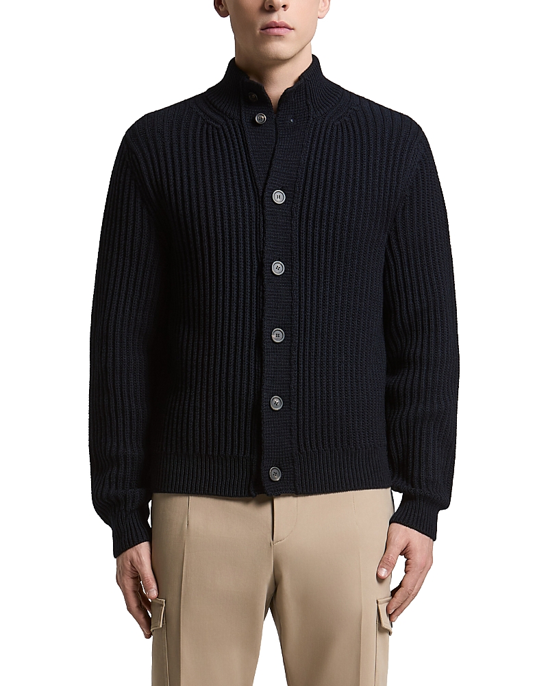 Peserico Cable Knit Extra Fine Wool Button Cardigan Sweater