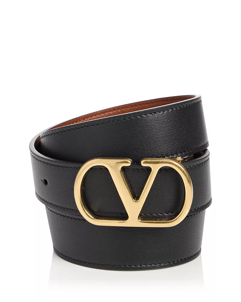 Valentino Garavani Men's VLogo Reversible Leather Belt