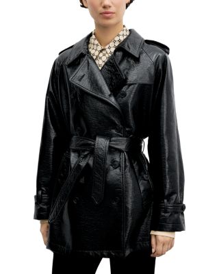 Vicky Faux Leather Trench Coat