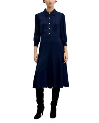 Ciel Smocked Cuff Collared Dress