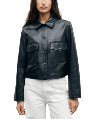 Petra Leather Button Front Jacket
