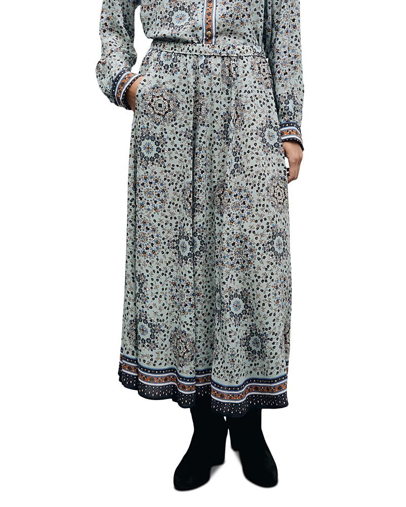 Gerard Darel Tifenn Printed Pull On Maxi Skirt