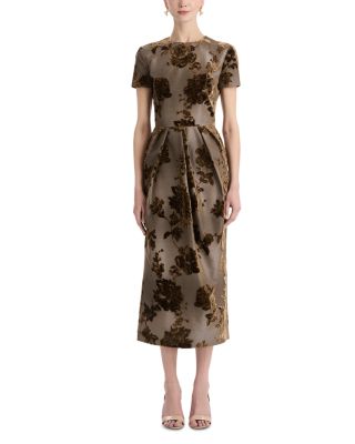 Peony Velvet Jacquard Dress