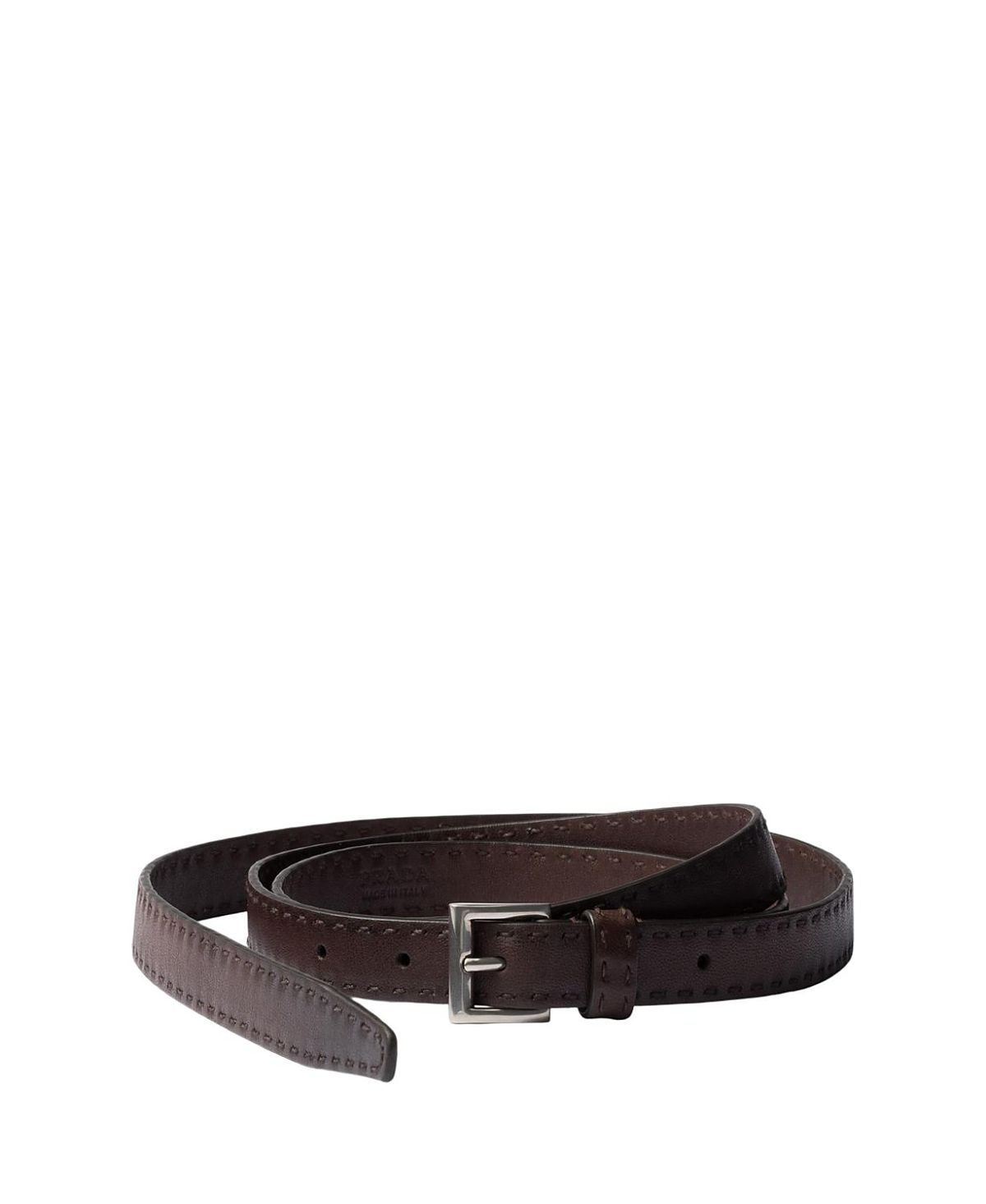 Prada Antiqued Leather Belt