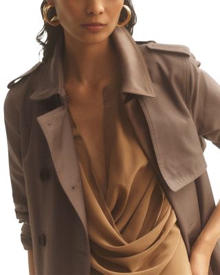 Azura Hooded Double Breasted Trench Coat
