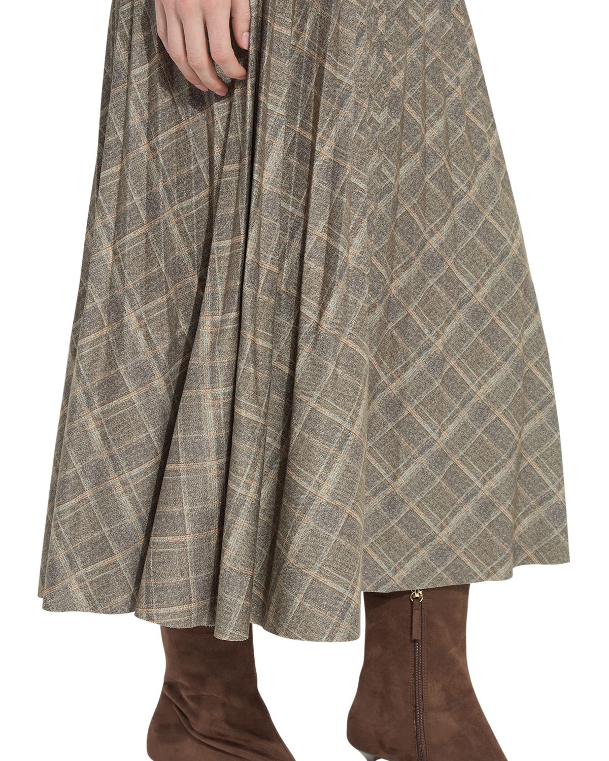 Sabrina Ponté Pleated Midi Skirt thumbnail 5
