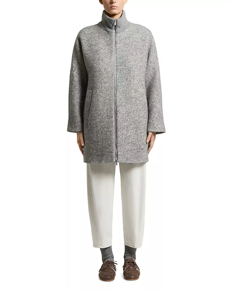 Peserico Wool & Alpaca Blend Boucle Micro Sequin Jacket