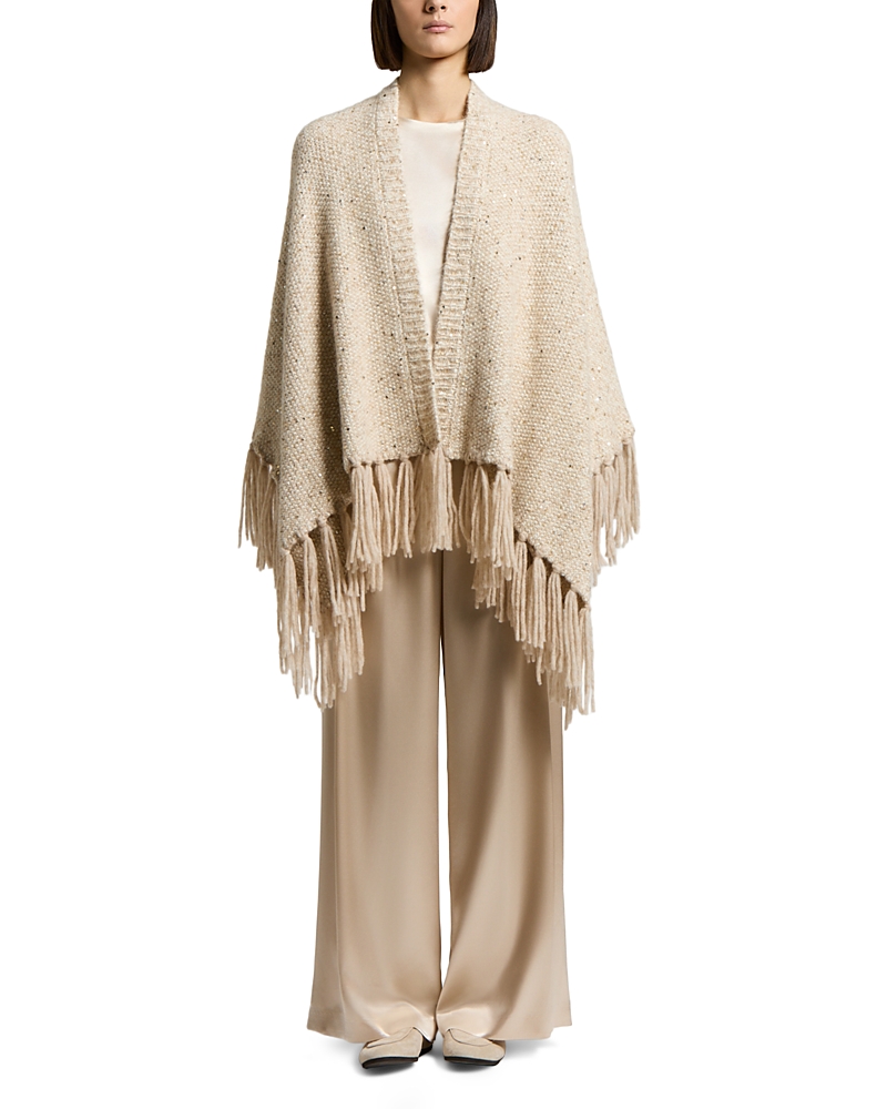 Peserico Alpaca Blend Sequin Knit Cape Sweater