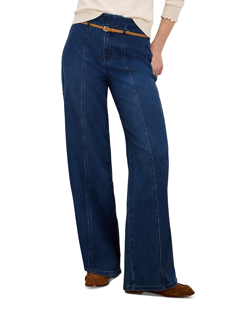 Nic+Zoe Weekend High Rise Wide Leg Belted Jeans in Harbor