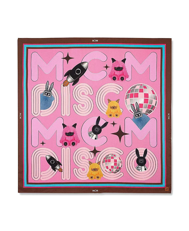 Mcm Character Disco Scarf in Organic Silk