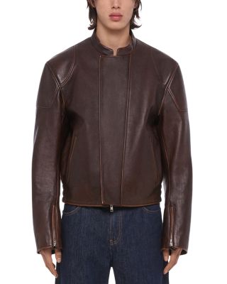 Glossy Leather Moto Jacket