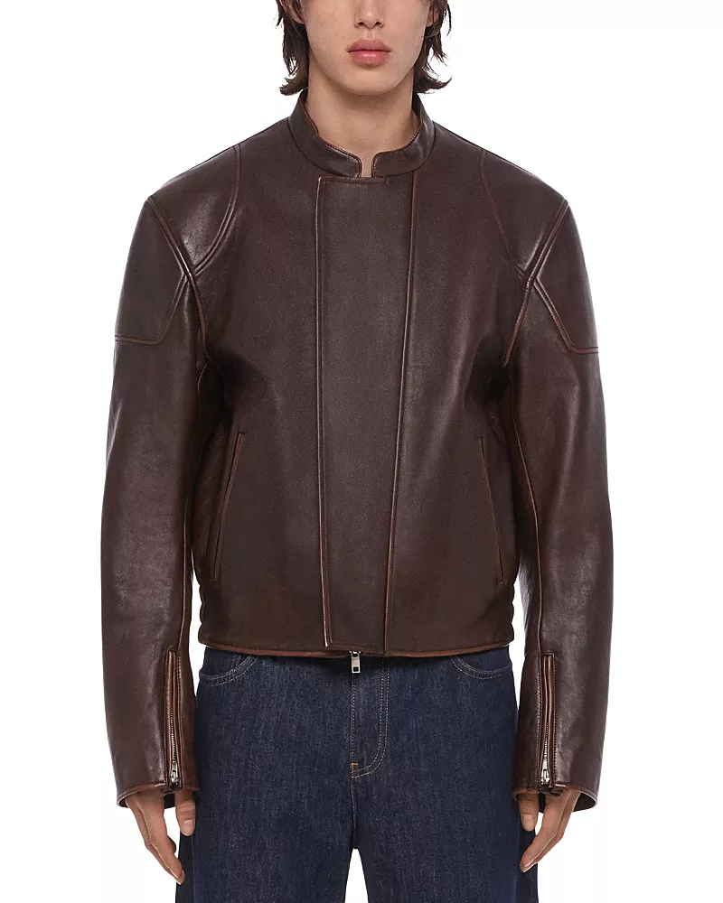 Helmut Lang Glossy Leather Moto Jacket