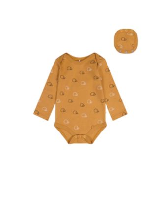 Boys' Organic Cotton Hedgehog Snap Envelope Neck Romper - Baby