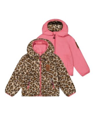 Girls' Reversible Mid-Season Fleece Hooded Jacket - Little Kid