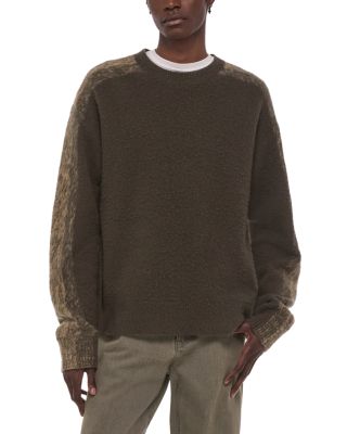Brush Stripe Crewneck Wool Sweater