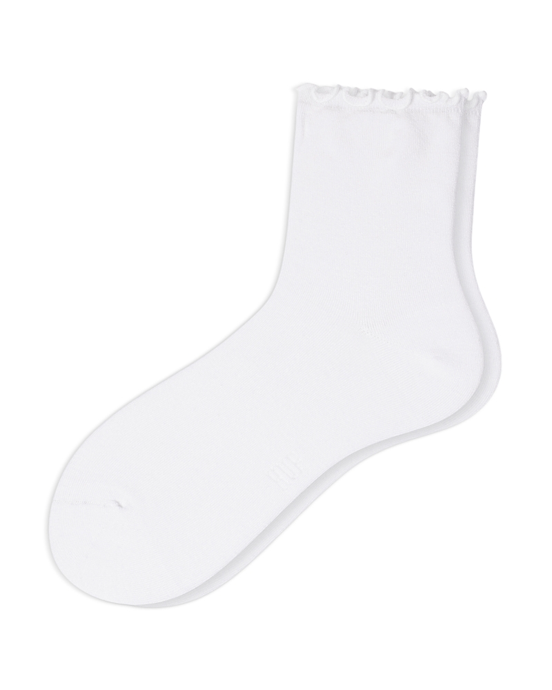 Hue Ruffle Edge Ankle Socks · M