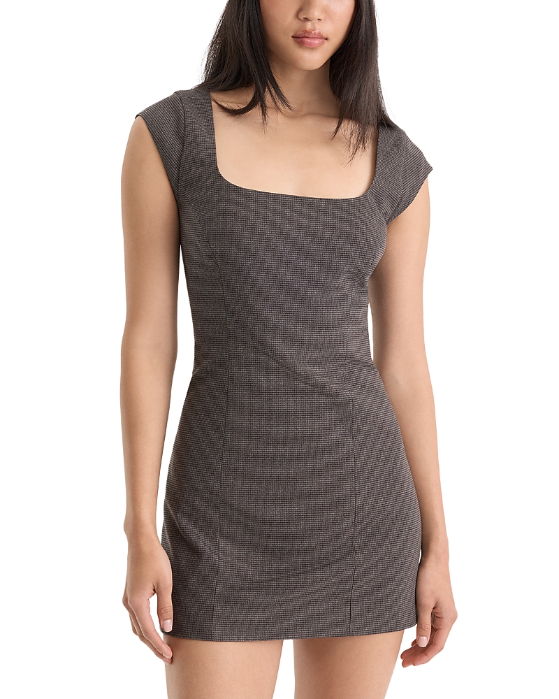 Good American The Cap Sleeve Square Neck Mini Dress