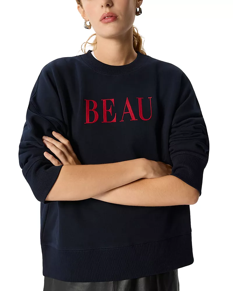 Whistles Beau Logo Cotton Sweater