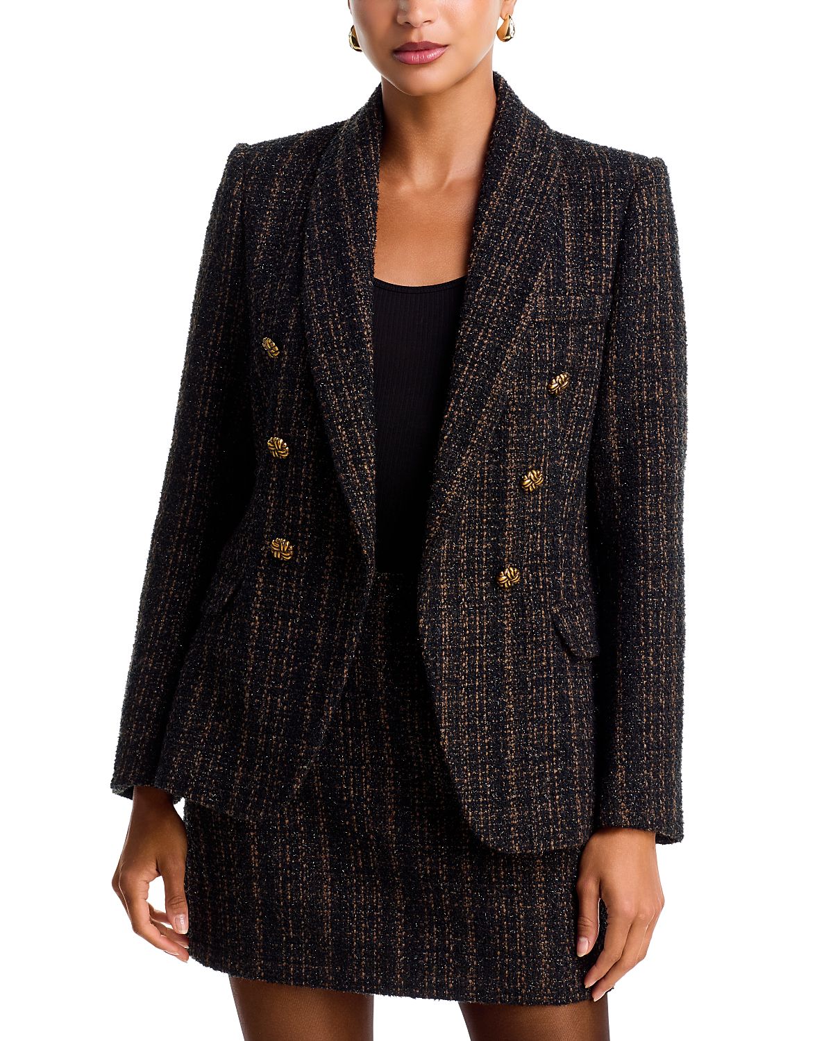 Aqua Cutaway Double Breasted Tweed Jacket - Exclusive