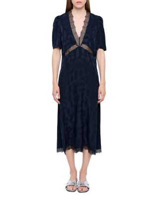 Redox Jacquard Paisley Print Silk Dress