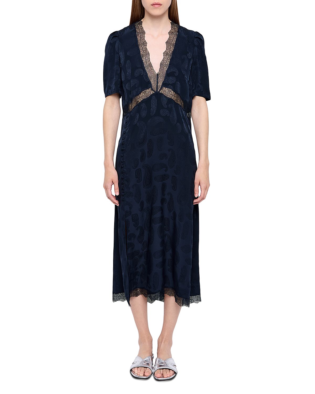 Zadig & Voltaire Redox Jacquard Paisley Print Silk Dress