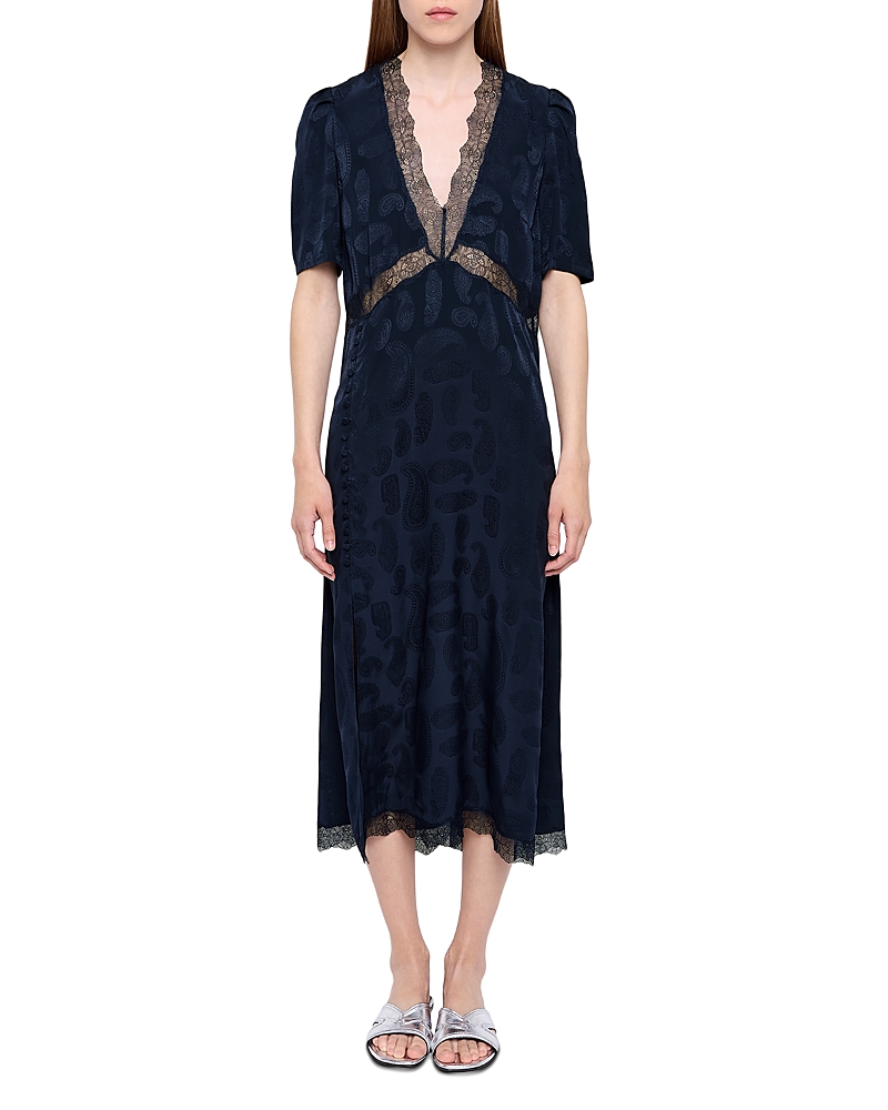 Zadig & Voltaire Redox Jacquard Paisley Print Silk Dress