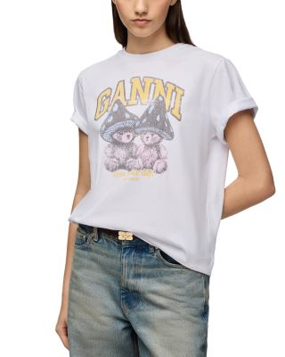 Ganni Basic Cotton Relaxed Fit Graphic Tee