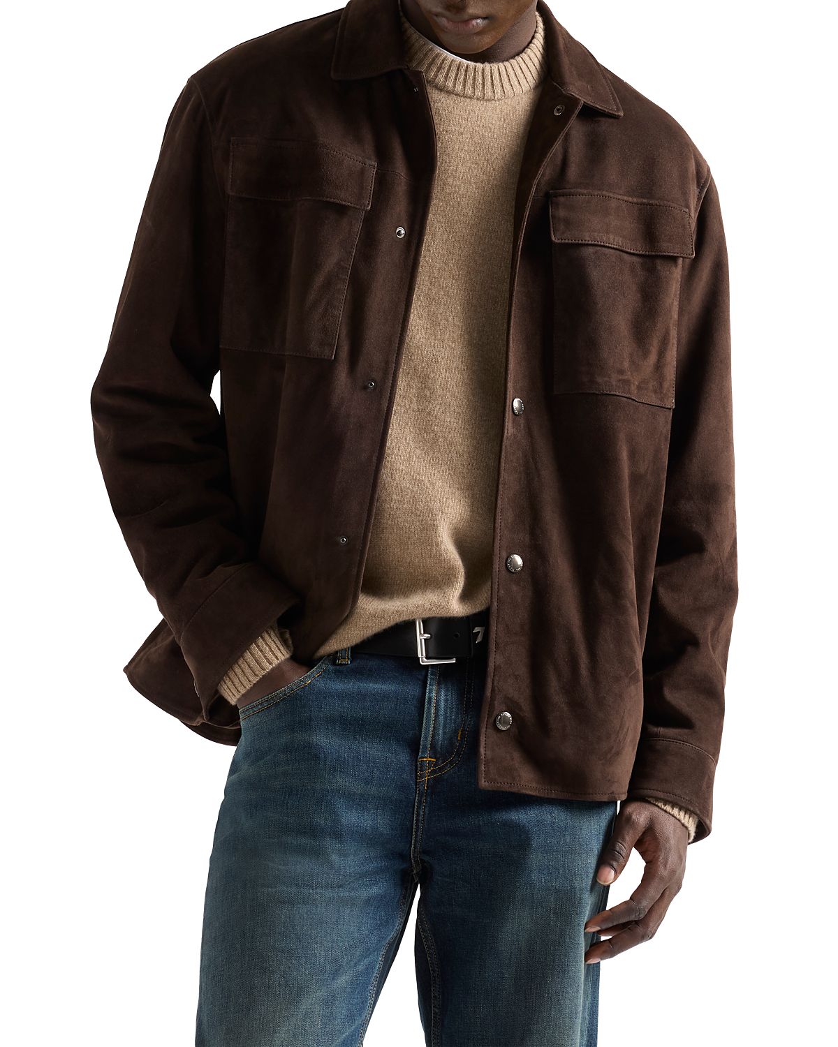 7 For All Mankind Suede Button Overshirt