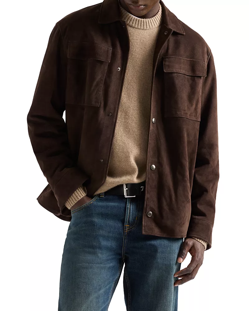 7 For All Mankind Suede Button Overshirt