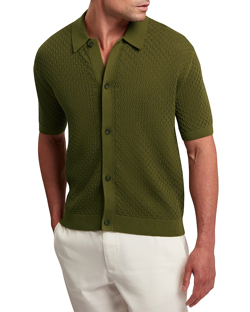 Ted Baker Domati Relaxed Fit Diamond Crochet Polo Shirt