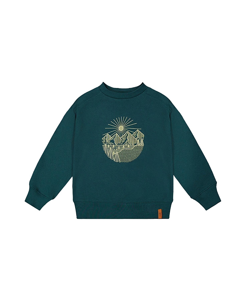 Deux par Deux Boys' Fleece Crew Neck Line Graphic Sweatshirt - Little Kid, Big Kid